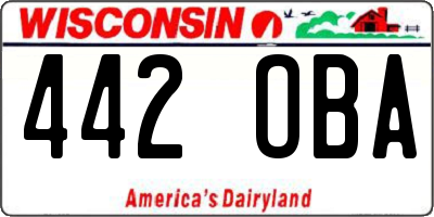 WI license plate 442OBA