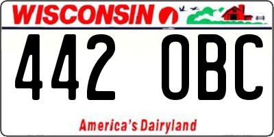WI license plate 442OBC
