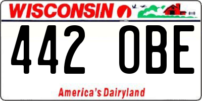 WI license plate 442OBE