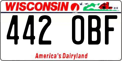 WI license plate 442OBF
