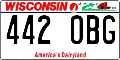 WI license plate 442OBG