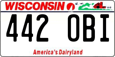 WI license plate 442OBI