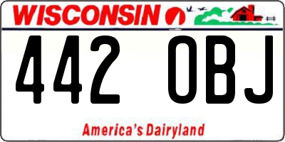 WI license plate 442OBJ