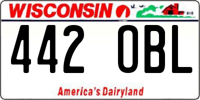 WI license plate 442OBL