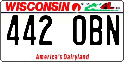 WI license plate 442OBN