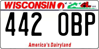 WI license plate 442OBP