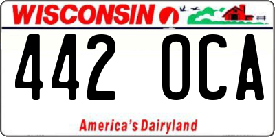 WI license plate 442OCA