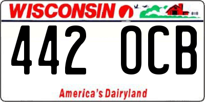 WI license plate 442OCB