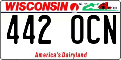 WI license plate 442OCN