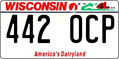 WI license plate 442OCP