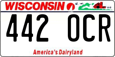 WI license plate 442OCR