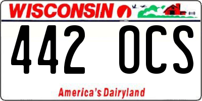 WI license plate 442OCS