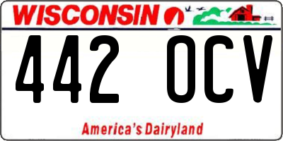 WI license plate 442OCV