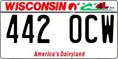 WI license plate 442OCW