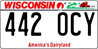 WI license plate 442OCY