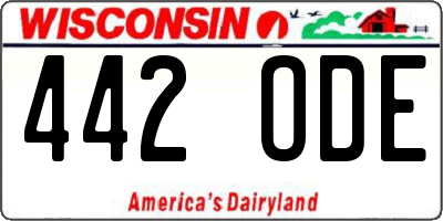 WI license plate 442ODE