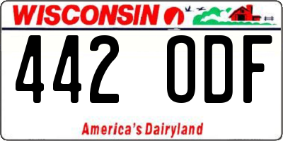 WI license plate 442ODF
