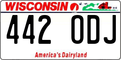 WI license plate 442ODJ