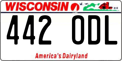 WI license plate 442ODL
