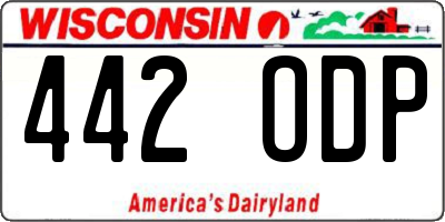 WI license plate 442ODP