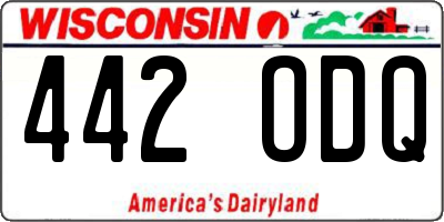 WI license plate 442ODQ