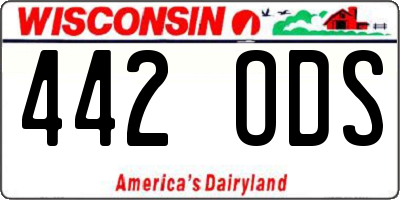 WI license plate 442ODS