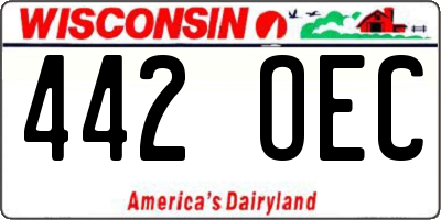 WI license plate 442OEC