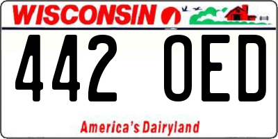 WI license plate 442OED