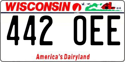 WI license plate 442OEE