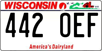 WI license plate 442OEF