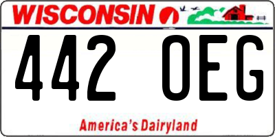 WI license plate 442OEG