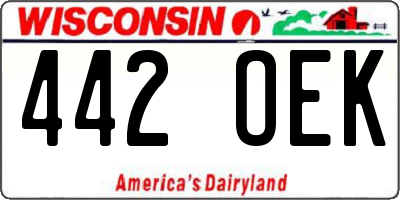 WI license plate 442OEK