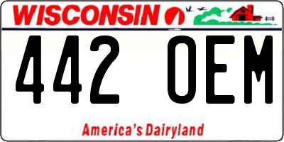 WI license plate 442OEM