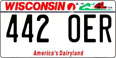 WI license plate 442OER