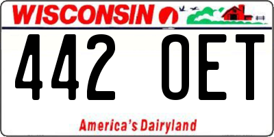 WI license plate 442OET