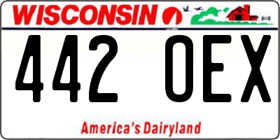 WI license plate 442OEX