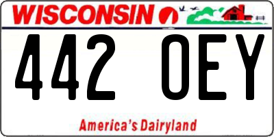 WI license plate 442OEY