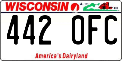 WI license plate 442OFC
