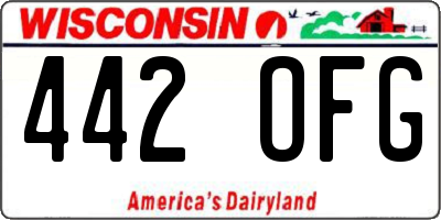 WI license plate 442OFG