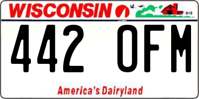 WI license plate 442OFM