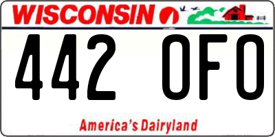 WI license plate 442OFO
