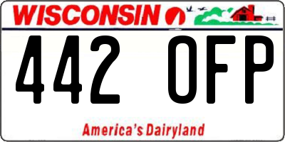 WI license plate 442OFP