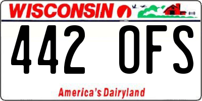 WI license plate 442OFS