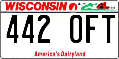 WI license plate 442OFT