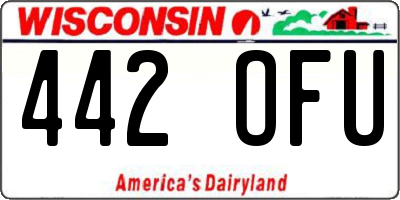 WI license plate 442OFU