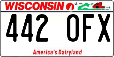 WI license plate 442OFX