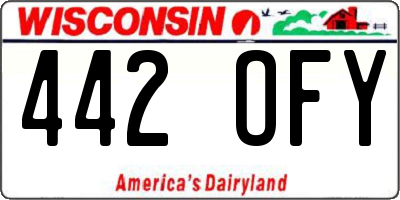 WI license plate 442OFY