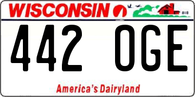 WI license plate 442OGE
