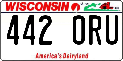 WI license plate 442ORU