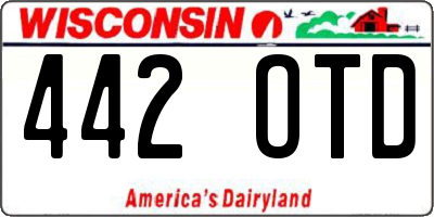 WI license plate 442OTD